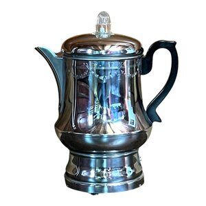 Vtg Farberware A-10 Chrome 120V Electric Automatic Perculator 10-Cup Coffee Pot